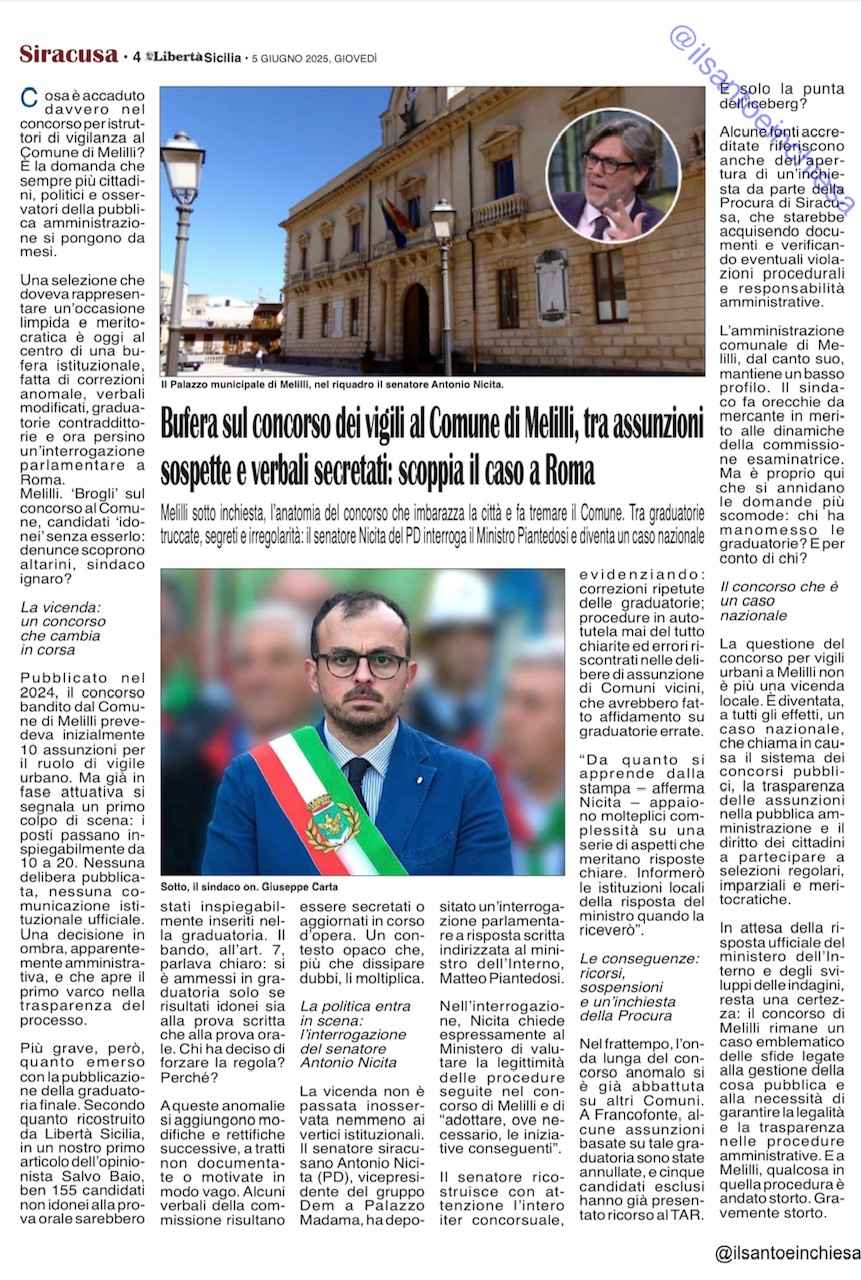 Concorso Melilli: spunta un esposto anonimo alla Guardia di Finanza, il Comune di Agrigento resta in silenzio
