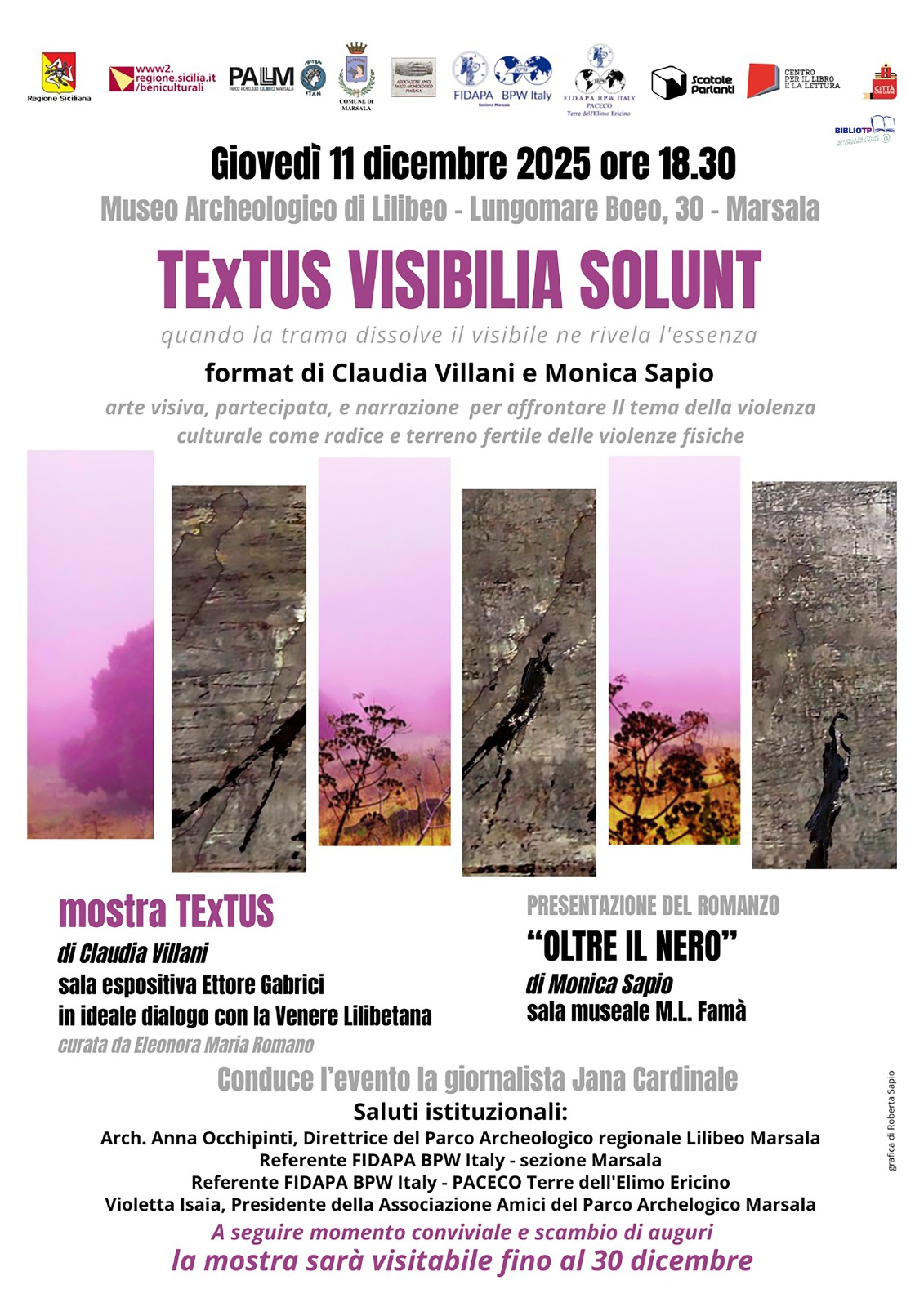 Letteratura e arte contemporanea al Museo Archeologico di Lilibeo: un romanzo e il format artistico “TExTUS – visibilia solunt”