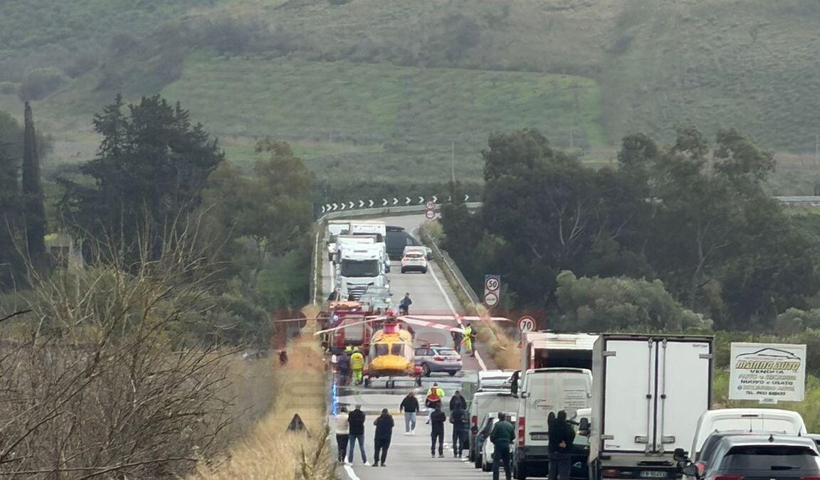 SS115, grave incidente tra Sciacca e Agrigento: atterra l’elisoccorso, traffico in tilt
